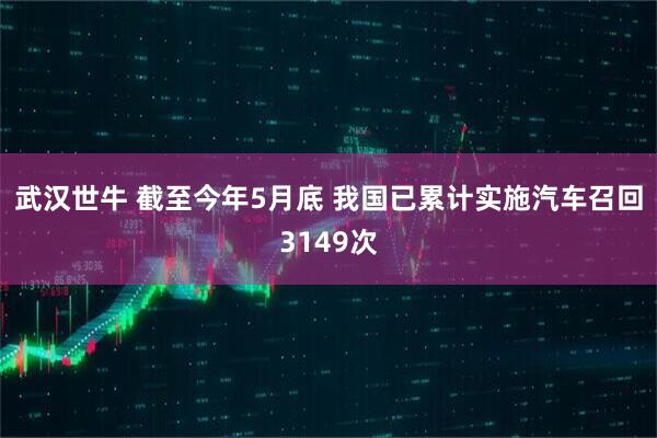 武汉世牛 截至今年5月底 我国已累计实施汽车召回3149次